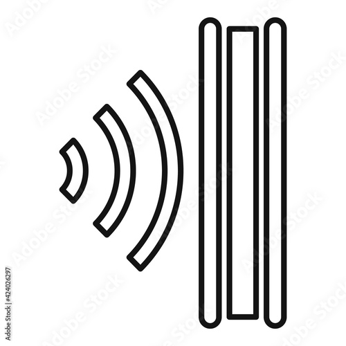 Sound absorbing icon, outline style
