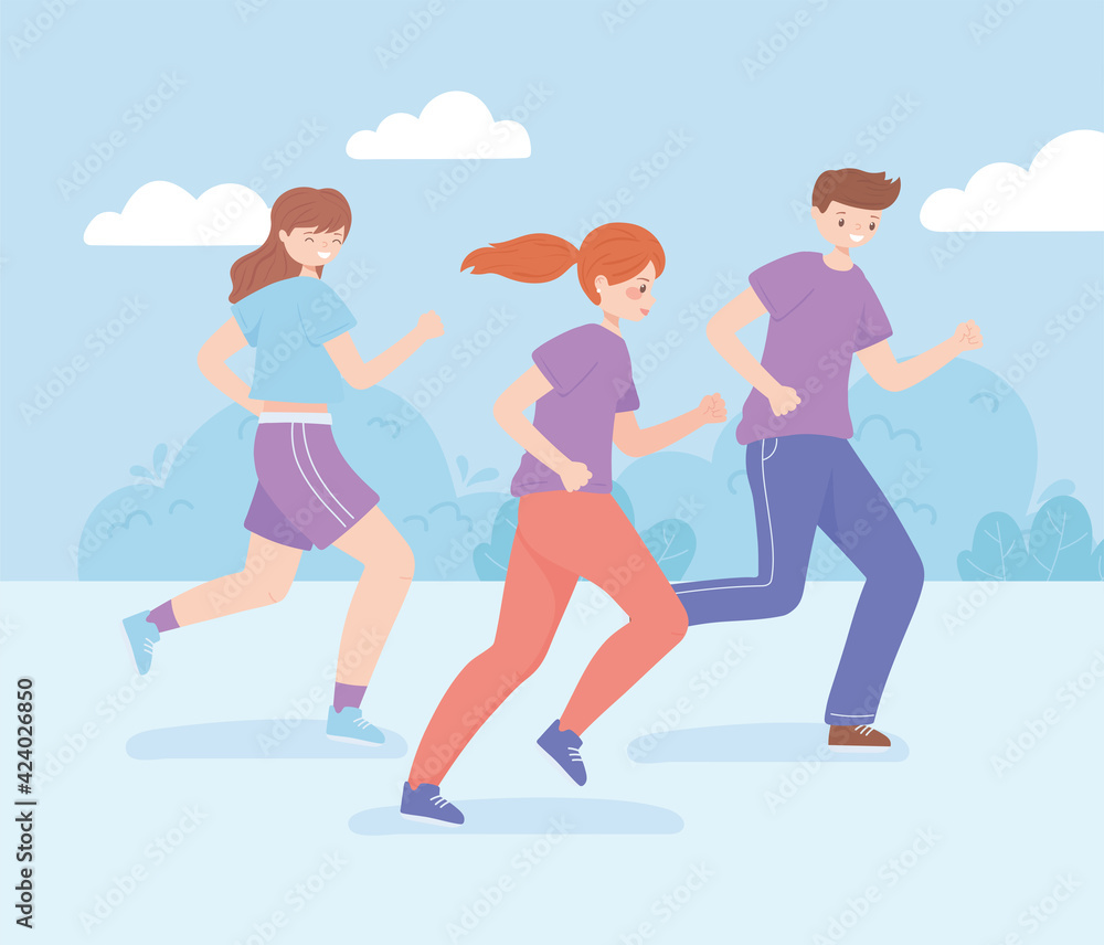 people running activity