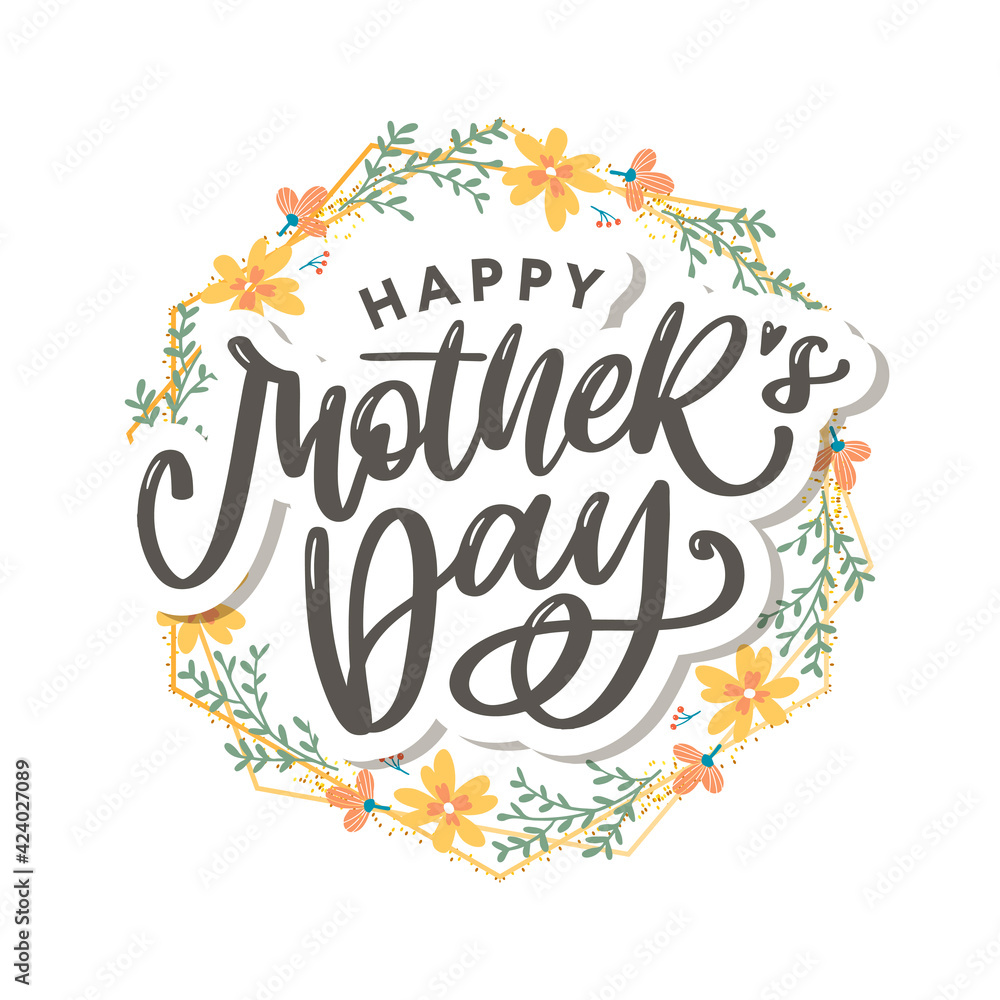 Elegant greeting card design with stylish text Mother s Day on colorful flowers decorated background. Elegant greeting card design with stylish text Mother s Day on colorful flowers decorated background.