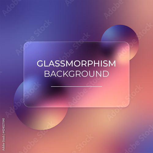 Glassmorphism. Abstract background. Design template of flyer, banner, cover, poster. Vector.