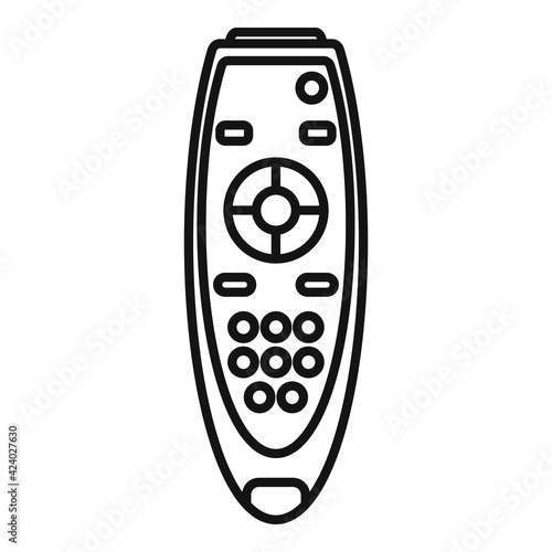 Television remote control icon, outline style