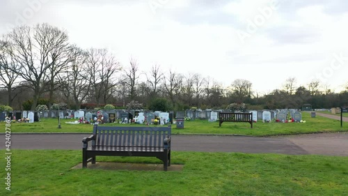 WANSTEAD, STRATFORD, LEYTON, HACKNEY, WALTHAMSTOW, LONDON CEMETERY DRONE SHOT photo