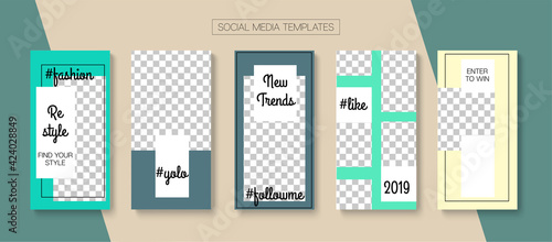 Social Stories Cool Vector Layout.