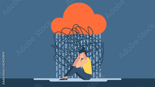 Quadro su tela Mental disorder, finding answers, confusion concept