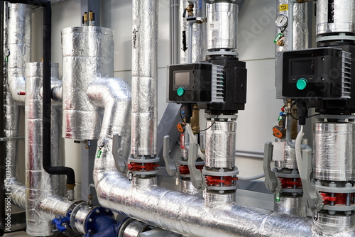 boiler room plant tubes valves circulating water pump