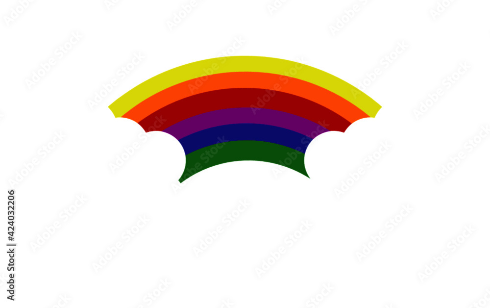 Illustration vector of rainbow linking two clouds and white background Illustration vector of rainbow linking two clouds and white background