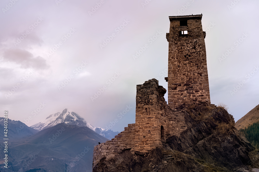 Ancient fortress in the mountains of Georgia