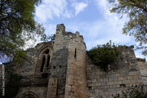 Front and side of the Monastery of Bonaval in Guadalajara, a Cistercian abbey in the north of Spain