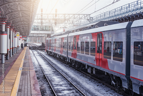 Highspeed train by the station platform. © serjiob74