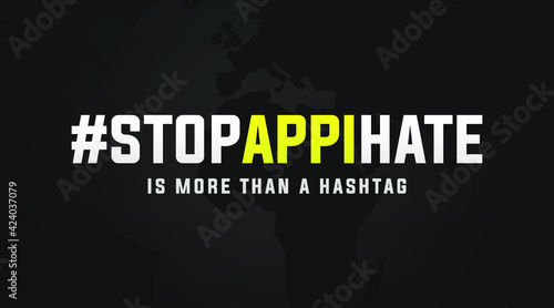 stop AAPI hate is more than a hashtag,  modern creative banner, sign, design concept, social media post with white text on a black background 