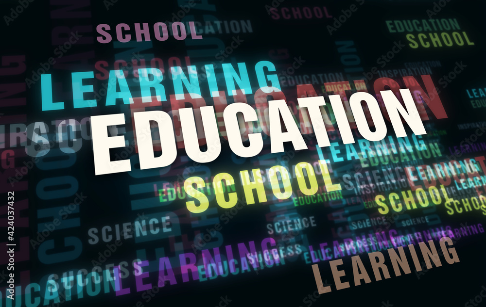 Education learning and school text abstract concept illustration Education learning and school text abstract concept illustration