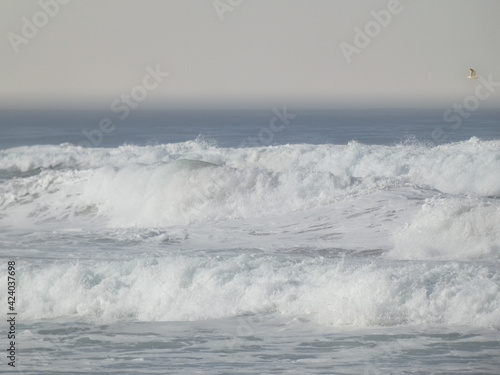 waves crashing at the beach