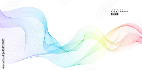 Wave vector element with abstract colorful gradient lines for website, banner and brochure, Curve flow motion illustration, Smoke design, Vector lines, Modern background design.