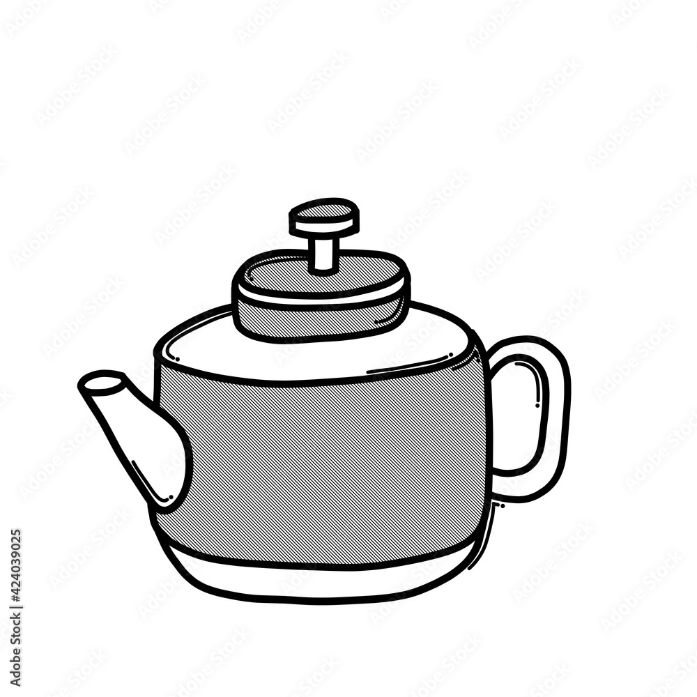 Teapot doodle vector icon. Drawing sketch illustration hand drawn line eps10 Teapot doodle vector icon. Drawing sketch illustration hand drawn line eps10