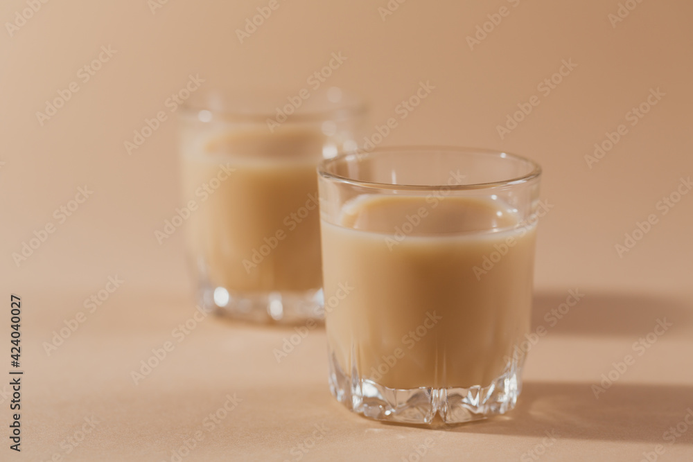 Short glasses of Irish cream Liquor or Coffee Liqueur Short glasses of Irish cream Liquor or Coffee Liqueur