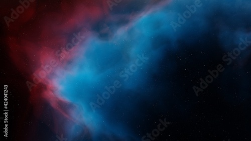 colorful space background with stars  nebula in deep space 3d render