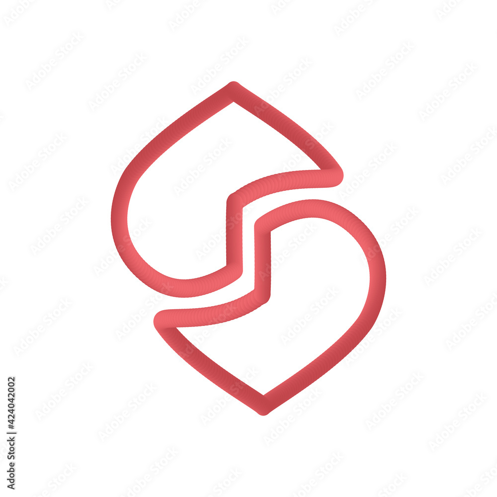 Abstract heart logo, icon and symbol vector illustration on white background red color. Abstract heart logo, icon and symbol vector illustration on white background red color.