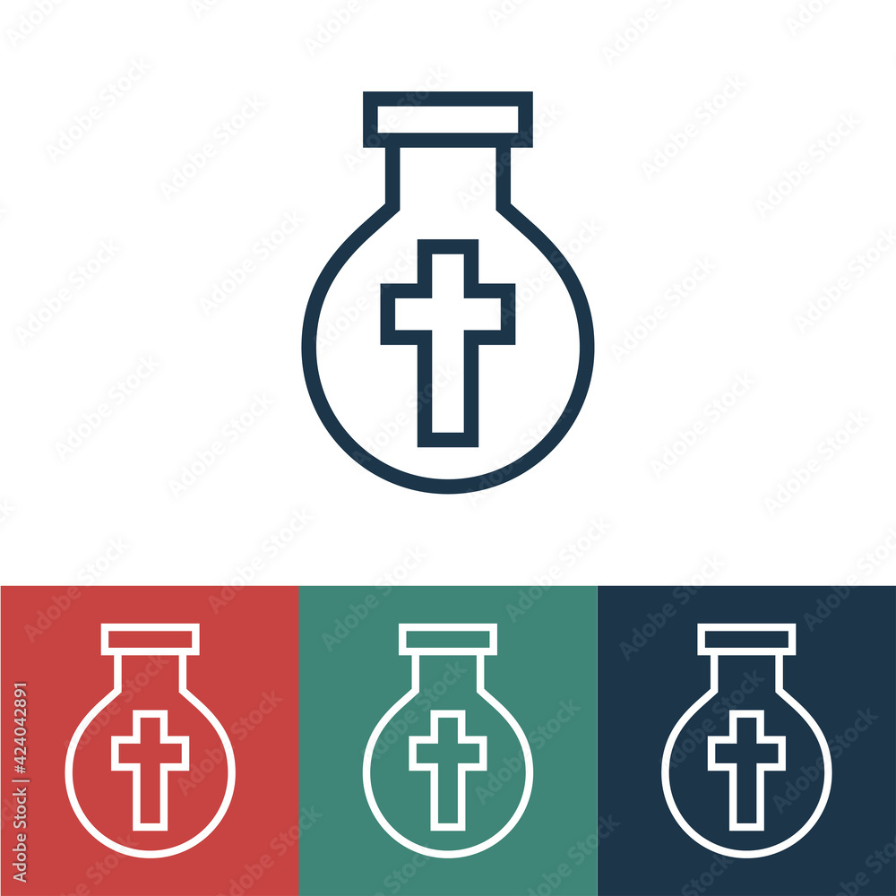 Linear vector icon with holy water Linear vector icon with holy water