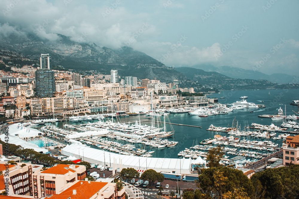 Harbor and coastline of Monaco, Monte-Carlo