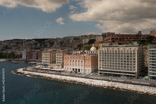 View of the coast of Naples in sunny day, Italy.