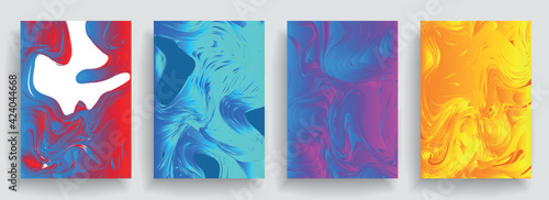 Abstract geometric pattern background for brochure cover design. Blue, yellow, red, orange, pink and green vector banner template