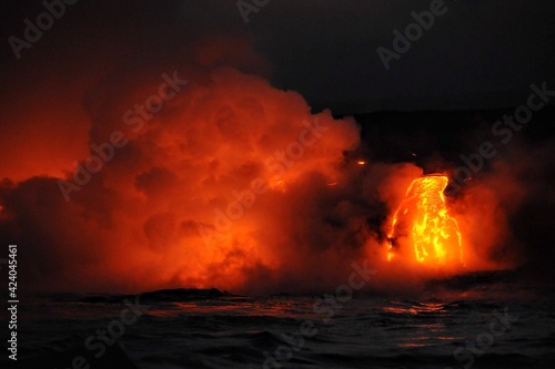 Coulées de lave du volcan Kilauea à Hawaii