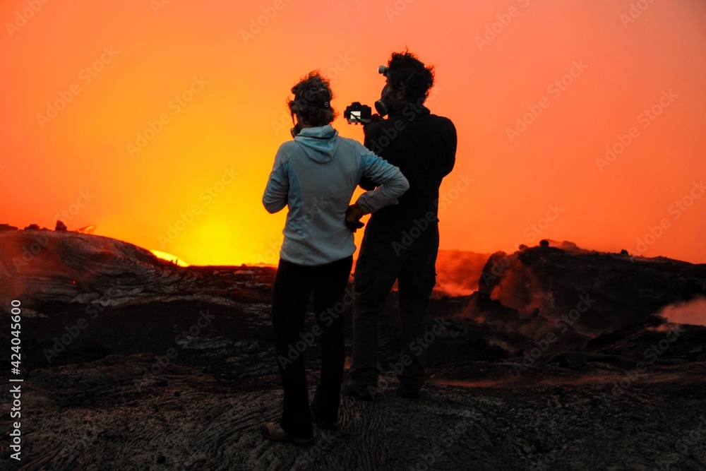 Coulées de lave du volcan Kilauea à Hawaii