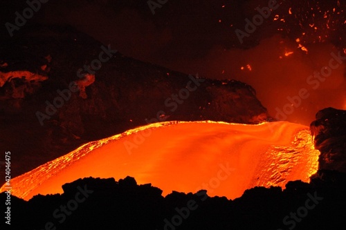 Coulées de lave du volcan Kilauea à Hawaii