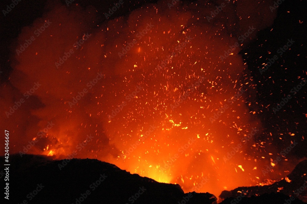 Coulées de lave du volcan Kilauea à Hawaii