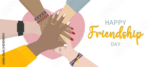Happy Friendship day vector background. Diversity concept.