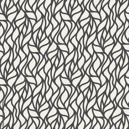 Pattern of randomly generated texture of intersecting curved lines. Vector seamless illustration. Seamless decorative lattice.
