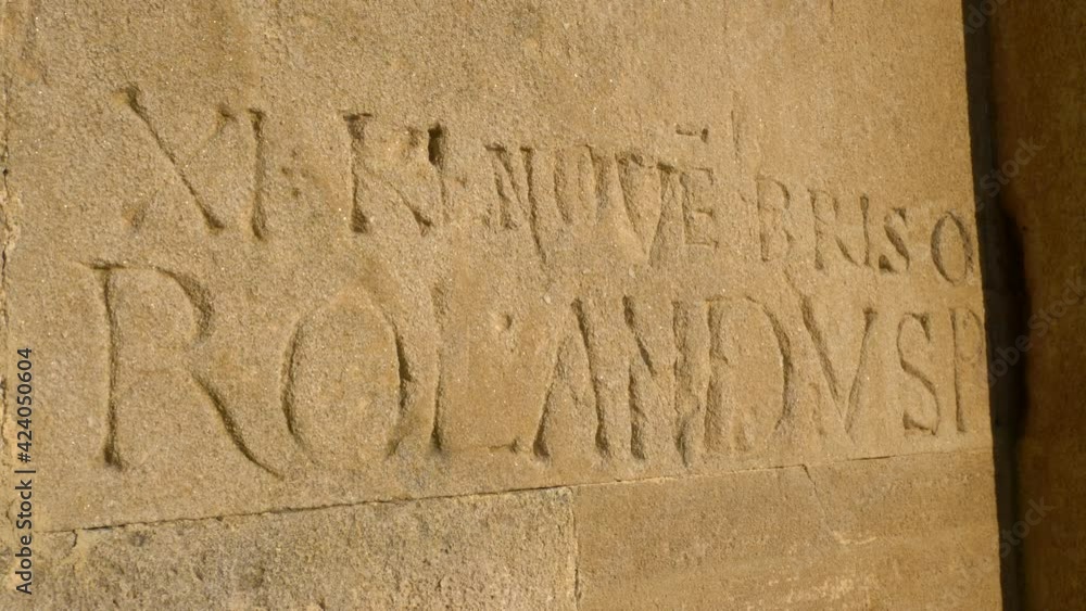 Romantic writing on the wall. Abbey of Santa Fede. Cavagnolo. Panning 4K Romantic writing on the wall. Abbey of Santa Fede. Cavagnolo. Panning 4K