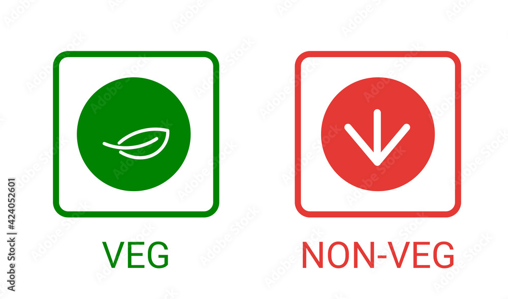 Vettoriale Stock Veg Non veg Vegetarian And Non vegetarian Marks In vettoriale-stock-veg-non-veg-vegetarian-and-non-vegetarian-marks-in