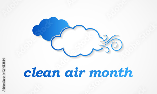 Vector illustration on the theme of Clean Air month observed each year in May. it encourages people to take positive steps to improve the air quality.