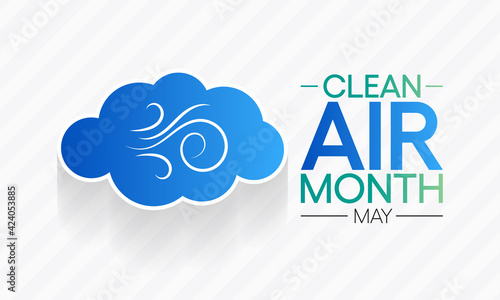 Vector illustration on the theme of Clean Air month observed each year in May. it encourages people to take positive steps to improve the air quality.
