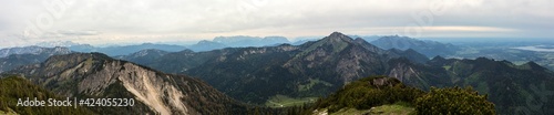 Panorama view from Hochfelln mountain in Bavaria, Germany