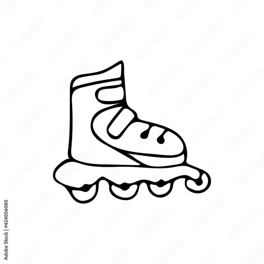 Doodle roller skates illustration in vector. Hand drawn roller skates illustration in vector. Doodle roller skates icon in vector Doodle roller skates illustration in vector. Hand drawn roller skates illustration in vector. Doodle roller skates icon in vector