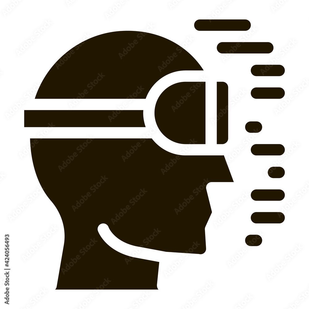 projecting reality through special glasses glyph icon vector. projecting reality through special glasses sign. isolated symbol illustration