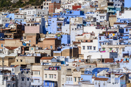 Chefchaouen, partial view of the blue city of Morocco on December 25, 2016. © Cacio Murilo