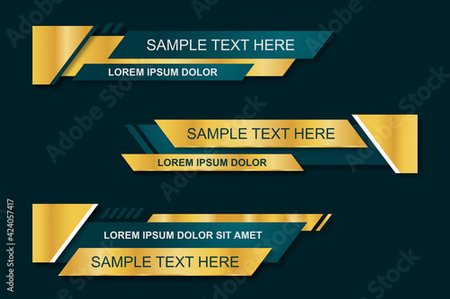 Modern geometric lower third banner template design. Colorful lower thirds set template vector. Vector illustration