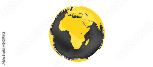 Graphic representation of the earth. Mainland Africa.