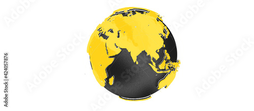 Graphic representation of the earth. Mainland Eurasia.