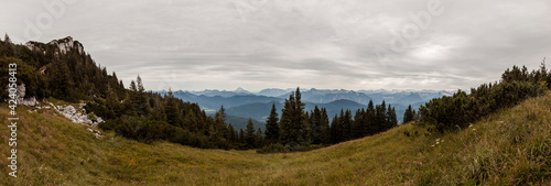 Panorama view Brauneck mountain in Bavaria, Germany