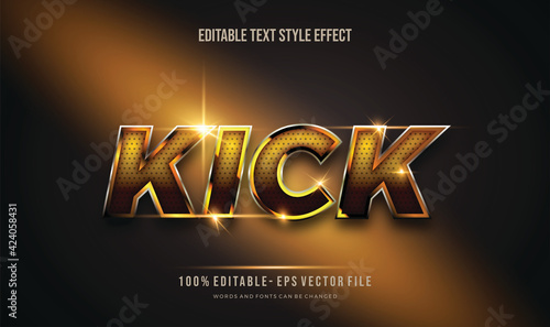 Editable text style effect  with shiny glowing yellow  vector design template.	
