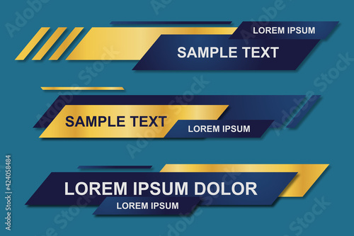 Modern geometric lower third banner template design. Colorful lower thirds set template vector. Vector illustration