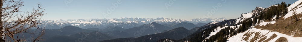 Panorama view Brauneck mountain in Bavaria, Germany