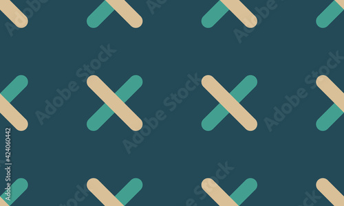 Seamless x mark on blue background for fabric or different backdrops 