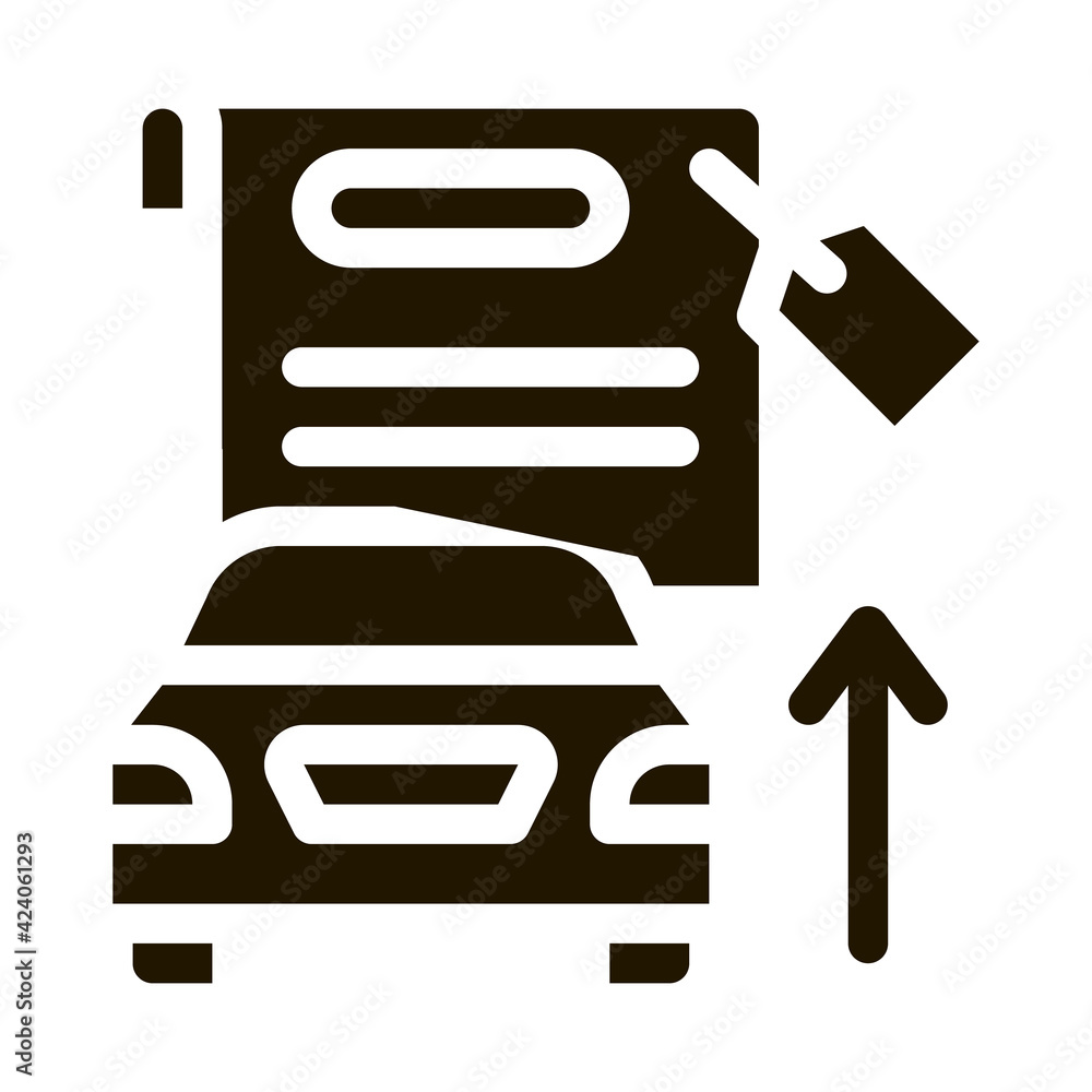 investment in car glyph icon vector. investment in car sign. isolated symbol illustration investment in car glyph icon vector. investment in car sign. isolated symbol illustration