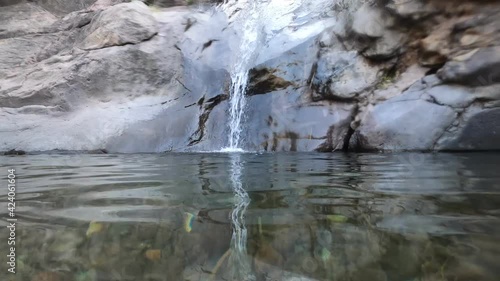water flowing from a waterfall