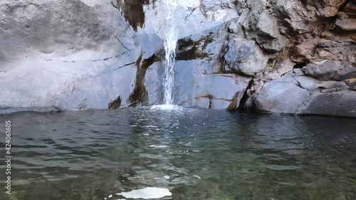 water flowing over rocks. Waterfall